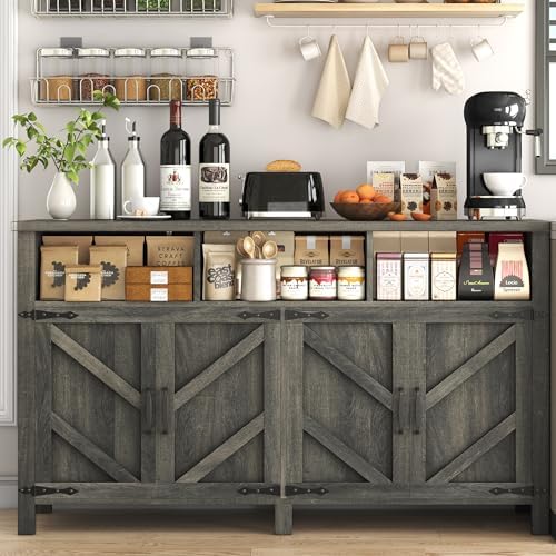 knoworld Buffet Sideboard with Storage Farmhouse, Large Kitchen Storage Cabin...