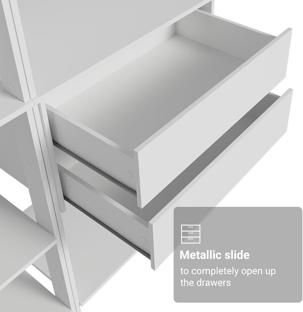 Madesa Kitchen Pantry Storage Rack with 4 Drawers, Open Shelves and Hanging S...