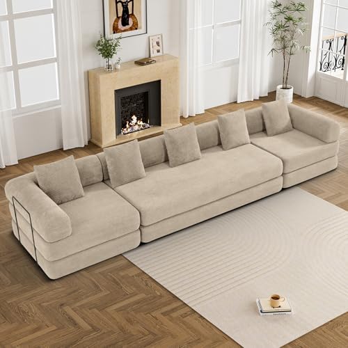 DAMAIFROM Convertible Sleeper Sofa Bed Floor Couch, Light Brown | 158" C...
