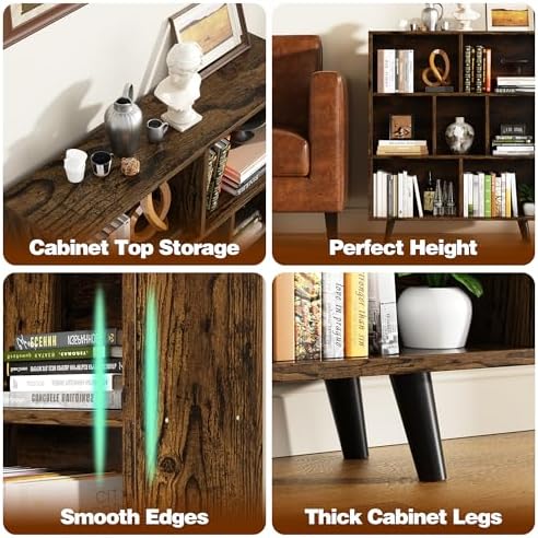 Shintenchi Cube Storage Organizer, 3 Tier Mid-Century Bookcase with Legs Cube...