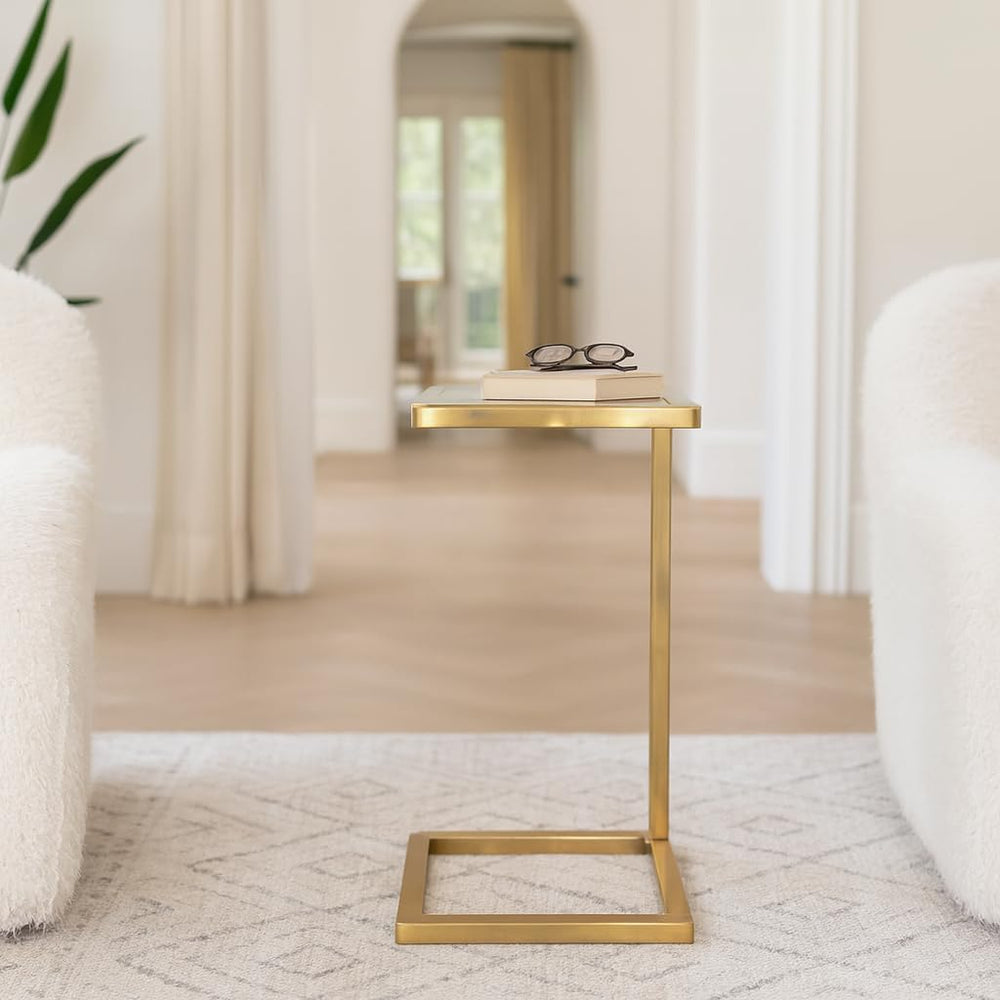 Home Decor End Table, Side Table, or Night Stand - Metal C-Shaped Accent Tabl...