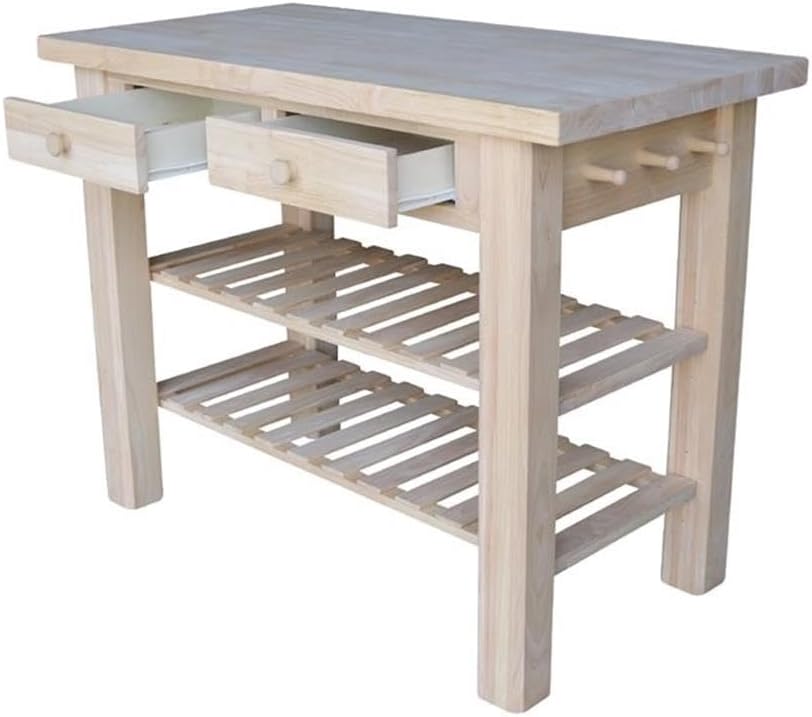 International Concepts Modern Wood Kitchen Island in Natural