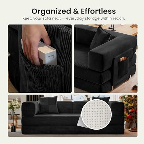 78.8" Convertible Futon Sofa Bed, Couch for Living Room | Corduroy Loves...
