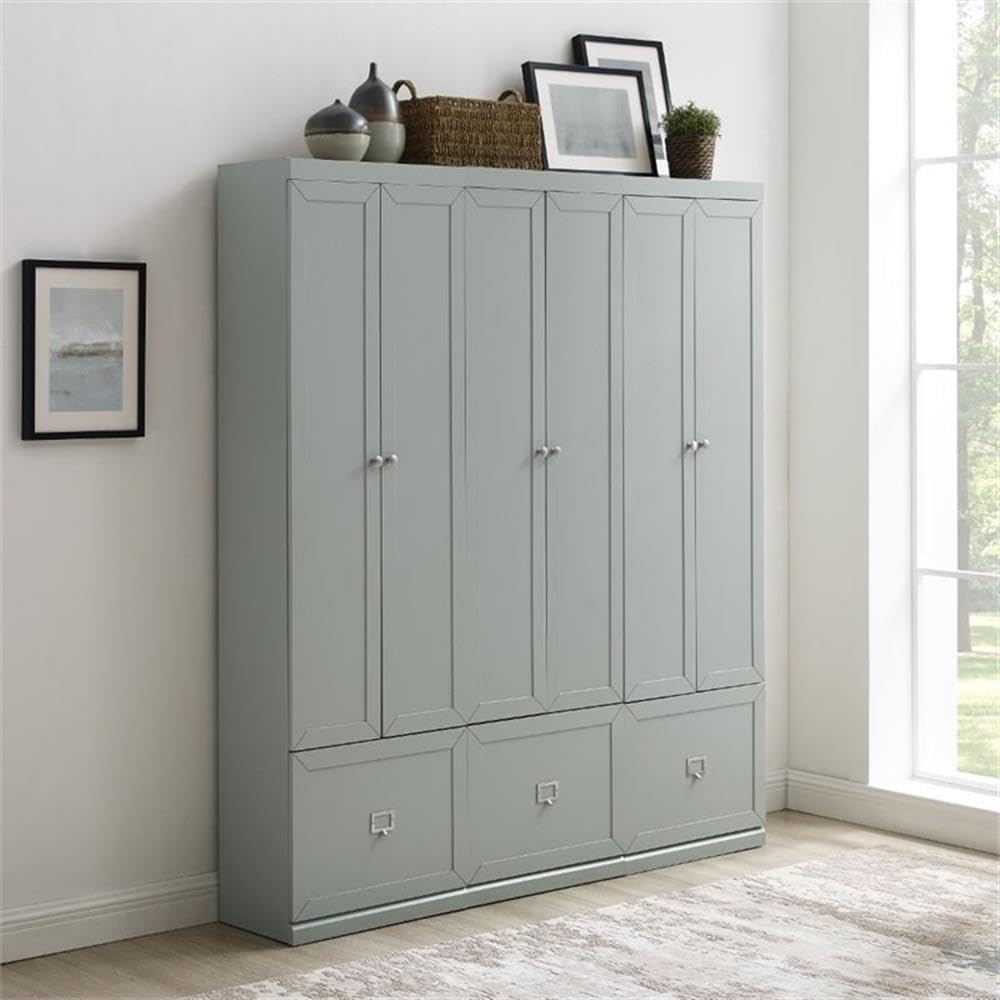 Pemberly Row Modern Wood/Metal Pantry Closets, 74" H x 66" W x 12.5...