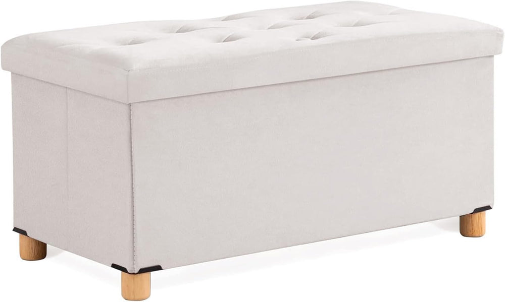 BRIAN & DANY 30 Inches Folding Storage Ottoman Bench, Ottoman with Storag...