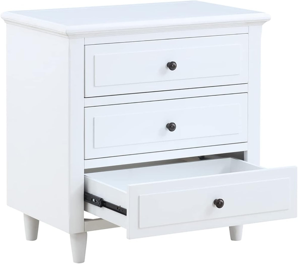 3-Drawer Nightstand for Bedroom, Storage Wood Cabinet, Simple Bedside Table, ...