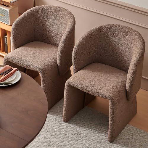 Round Dining Table Set with 4 Upholstered Barrel Armchairs, Seats 4 | Fluted ...