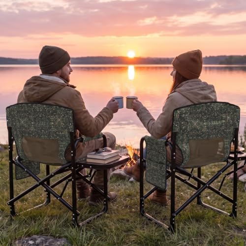 SereneLife Portable Director Chair, Folding Camping Chair with Side Table, Cu...
