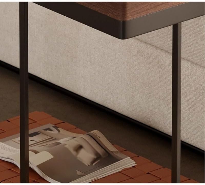 Sofa Side Table Cabinet Art Wood Movable Bedside Storage Rack Furniture Decor...
