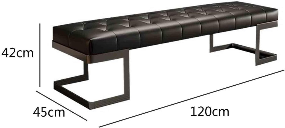 Modern Leather Bed end Bench Bedroom Dressing Room Leisure Entryway(Small)