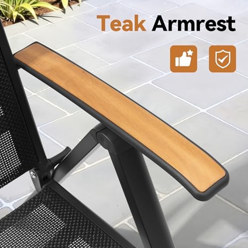 Pellebant 9 Piece Outdoor Dining Set for 8, Aluminum Table & Foldable Chair