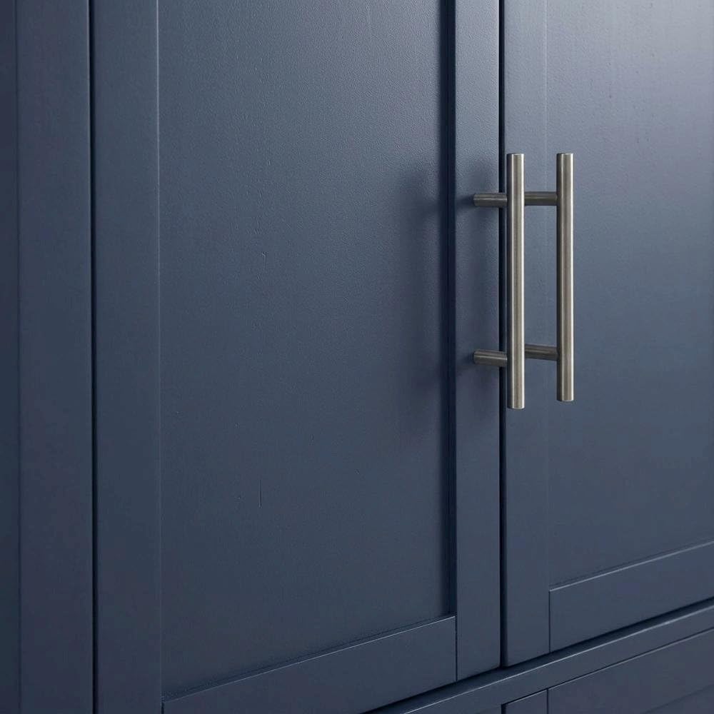 Furnifact Blue Tall Kitchen Storage Pantry, Food Organization, Anti-Tip Mecha...