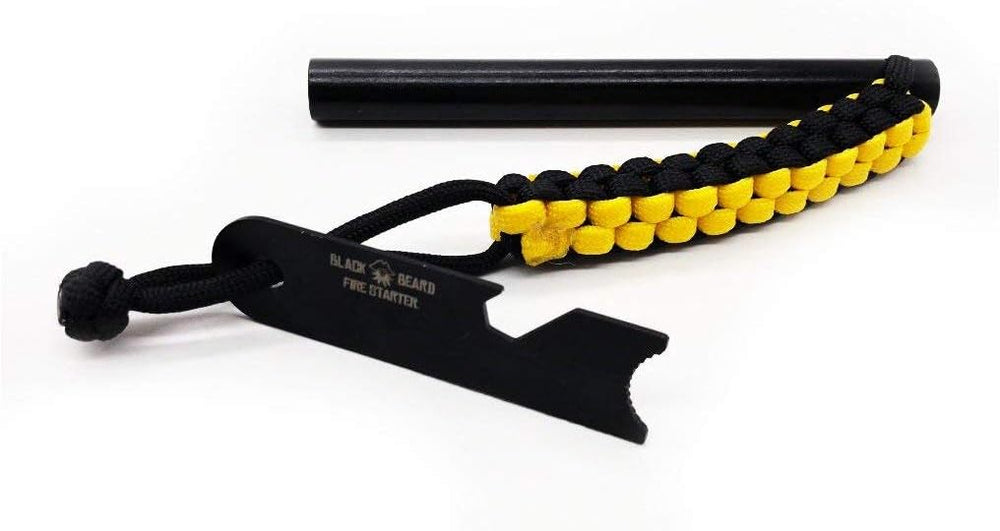 Black Beard Ferro Rod Fire Starter |Extra Large - ½’’ Thick, 5’’ Long | Windp...