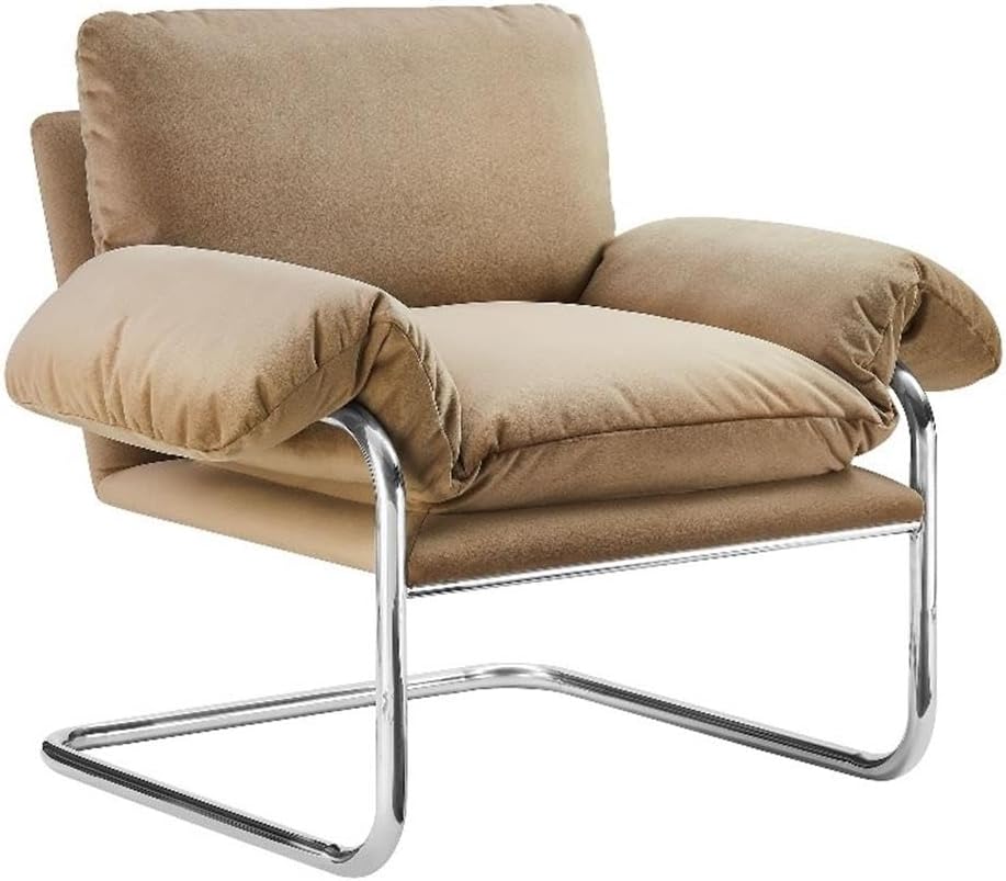 Modway Ansel Performance Velvet Accent Chair in Taupe - Stain-Resistant Velve...