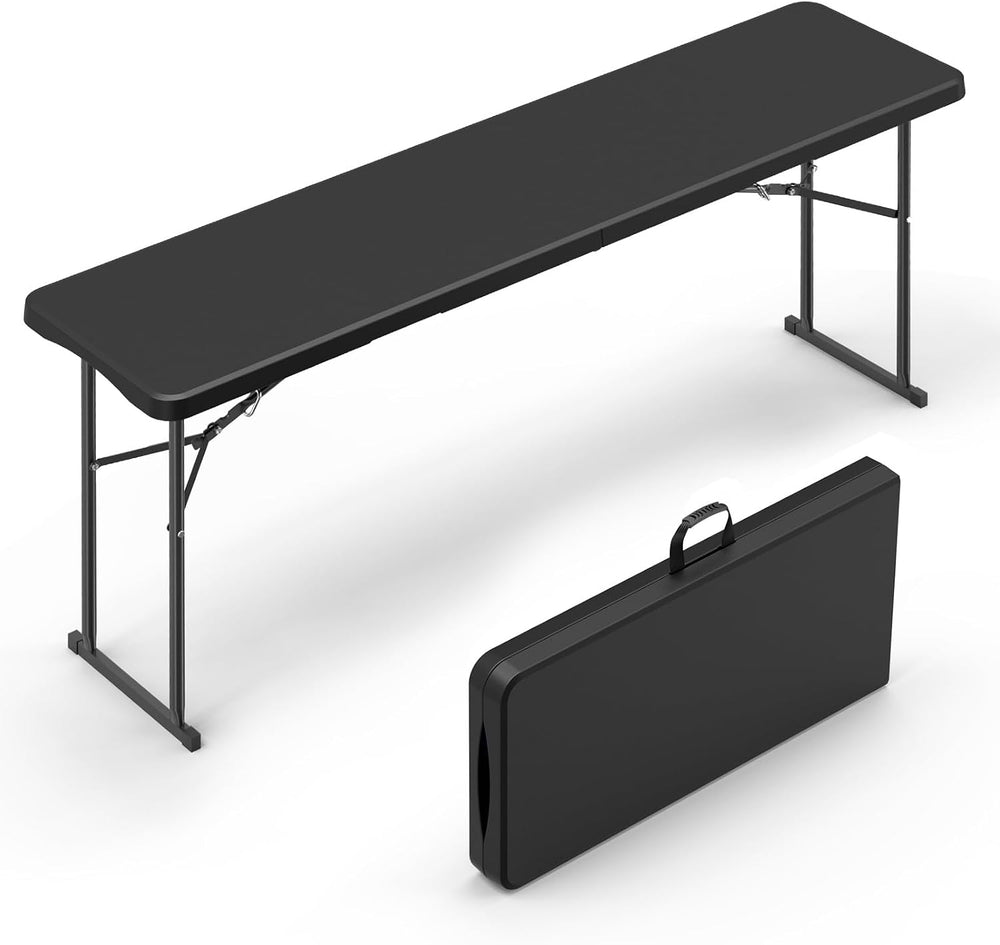 VINGLI 6 FT Narrow Folding Table, Tabletop Folded in Half, Premium Quality HD...