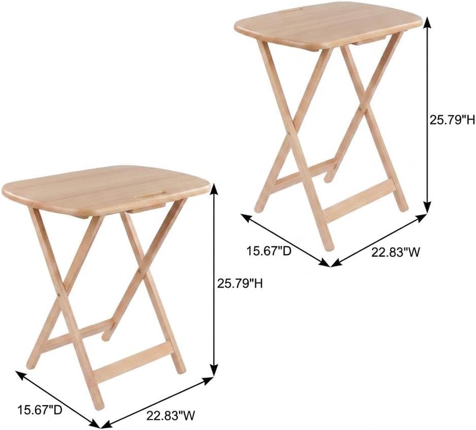Furnifact Brown Natural Wood Finish 5-Piece Snack Table Set for Living Spaces...