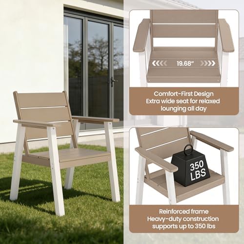Outdoor Dining Set,7-Piece Patio Table and Chairs Set for 6, HDPE Outdoor Din...