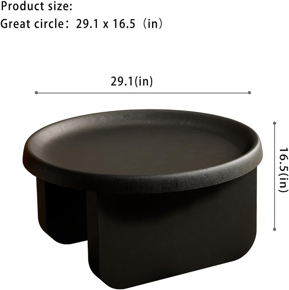 Modern Round Coffee Table,Black Nesting Coffee Tables,Metal Center Table,Uniq...
