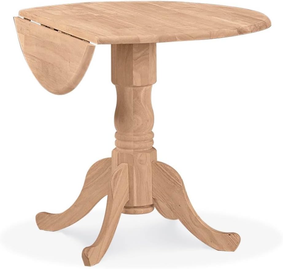 IC International Concepts 36" Solid Wood Dual Drop Leaf Table, Unfinished