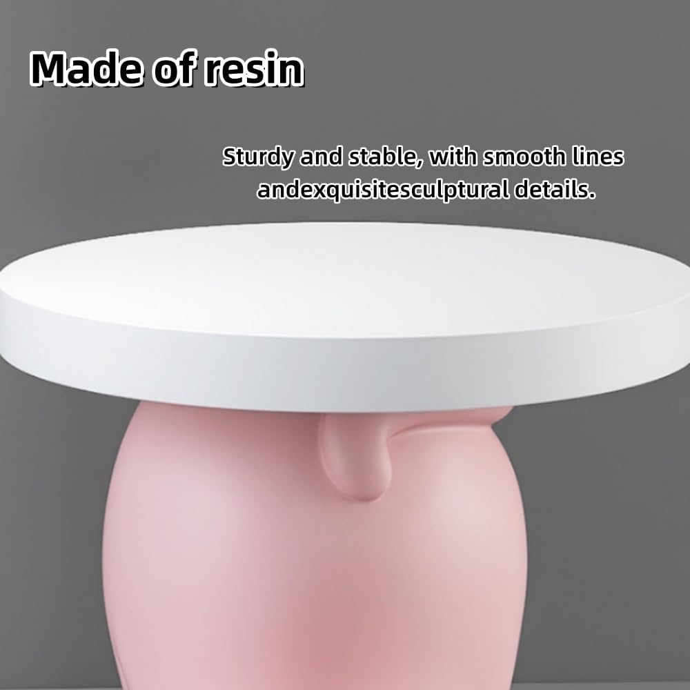 Creative Resin Cat Side Table with Tray, Multifunctional Accent Table for Sma...