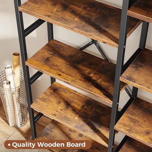 SUPERJARE Triple Bookshelf, Bookcase with 14 Open Display Shelves, Wide Book ...
