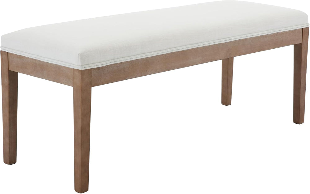 Linen Dining Bench Upholstered Entryway Bench Farmhouse Shoe Bench Seat Ottom...