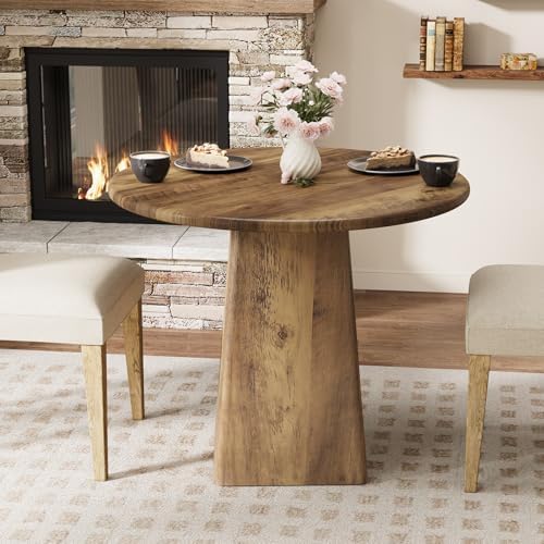 Tribesigns 31.5-Inch Round Dining Room Table for 2-4, Farmhouse Small Kitchen...
