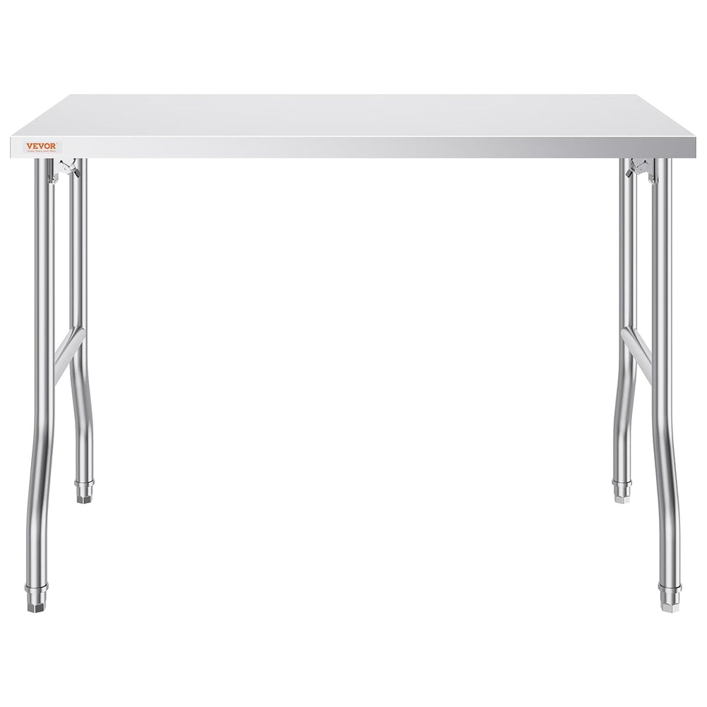 VEVOR Stainless Steel Foldable Work Table, 24 * 48 Inch Heavy Duty Food Outdo...