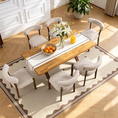 RNKSFX Upholstered Dining Chairs Set of 2, Walnut Wooden Kitchen & Dining...