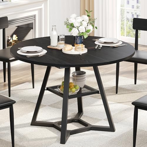 knoworld 47" Round Dining Table for 4, Kitchen Tables Dining Room Circle...