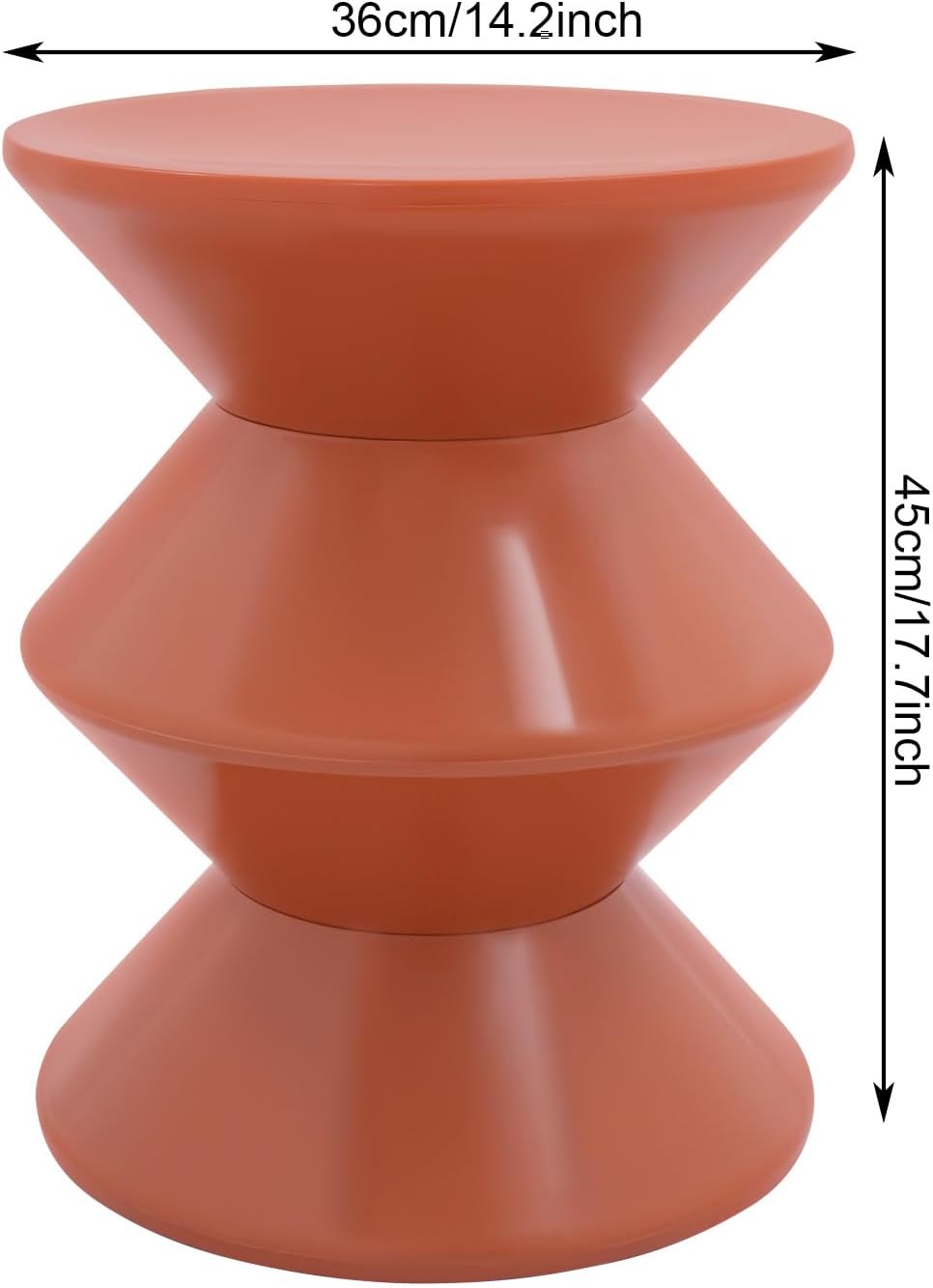 Round Side Table,Modern Hourglass Shaped Accent Stool, Minimalist Sofa Side T...