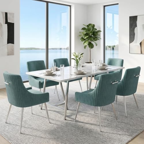 Dining Chairs Modern Style Velvet Upholstered Accent Chair Vanity Chair with ...