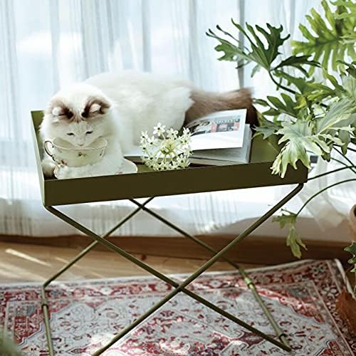 Telephone Table, Grass Green Metal Nightstand/End Table,Square Pallet Sofa Si...