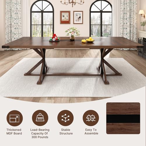 Hlivelood 94" Large Dining Table for 10 People, Rectangular Kitchen Farm...