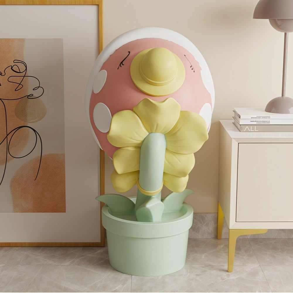 Modern Creative Side Table, Cute Snack Rack, Big-Mouthed Flower Decoration, F...