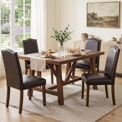 DUMOS Dining Chairs Set of 4, PU Leather Kitchen Chairs for Living Room