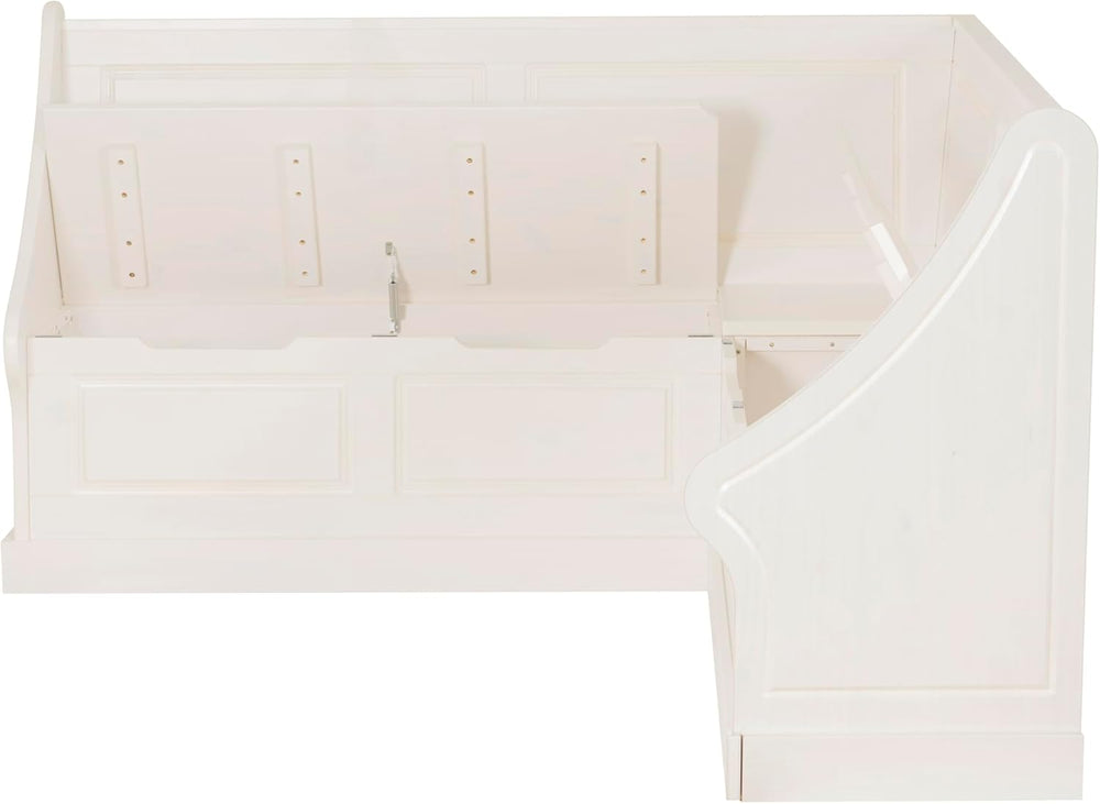 Linon Harris White Corner Breakfast Nook - Nook Only, Table is NOT included! ...