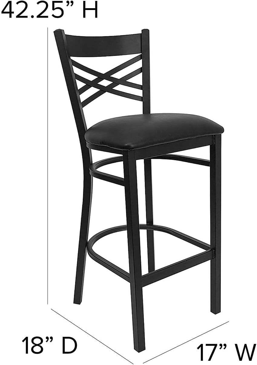 Flash Furniture Hercules Metal Restaurant Barstool, Black