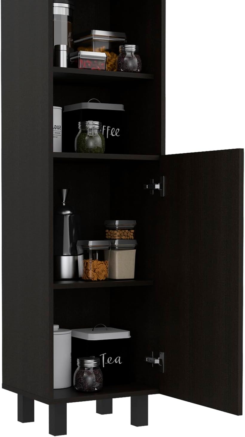 2-Door Pantry Cabinet, with Two 2-Cabinet Spaces and Two Open Shelves