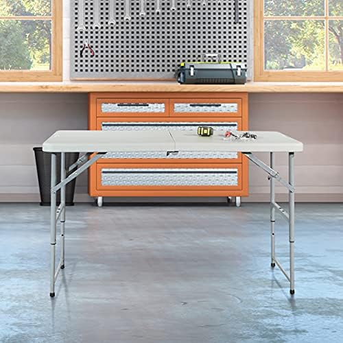 Office Star Resin Multipurpose Rectangle Table, 4-Feet Long, Height Adjustabl...