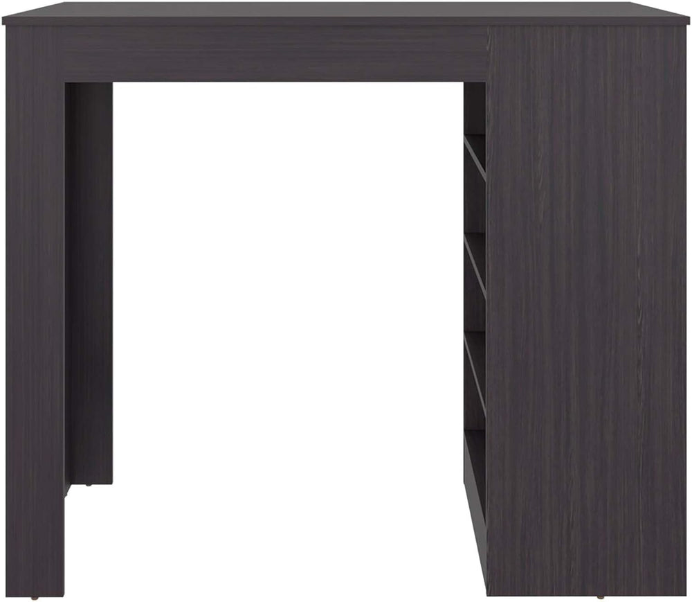 Wenge Kitchen Island with Open Storage - Wood Countertop | Four-shelf open st...