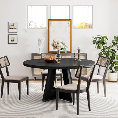 Tribesigns 47 inch Round Dining Table Wood Kitchen Table for Dining Room, 47&...