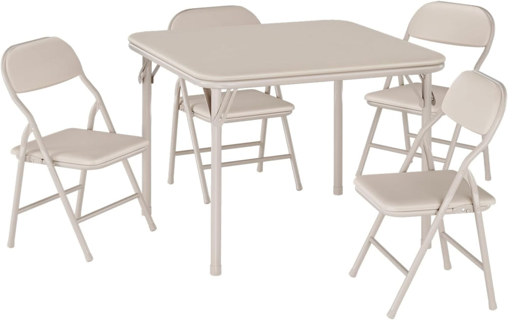 IDEALHOUSE 5 Piece Boys Girls Folding Table and Chairs Set, Activity Table an...