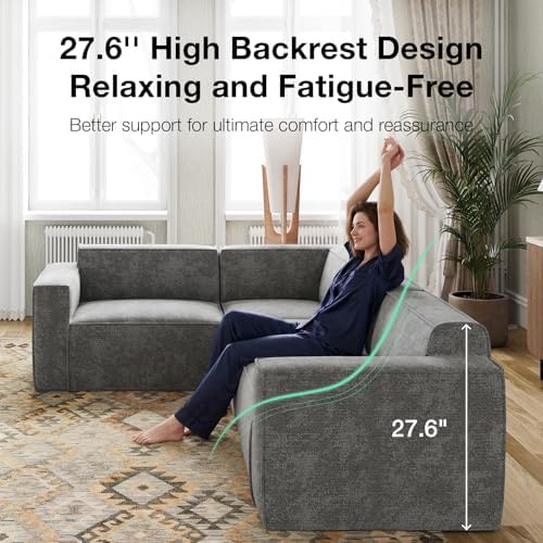 Novilla 109" Modular Sectional Sofa, No Assembly Cloud Sectional Couch w...