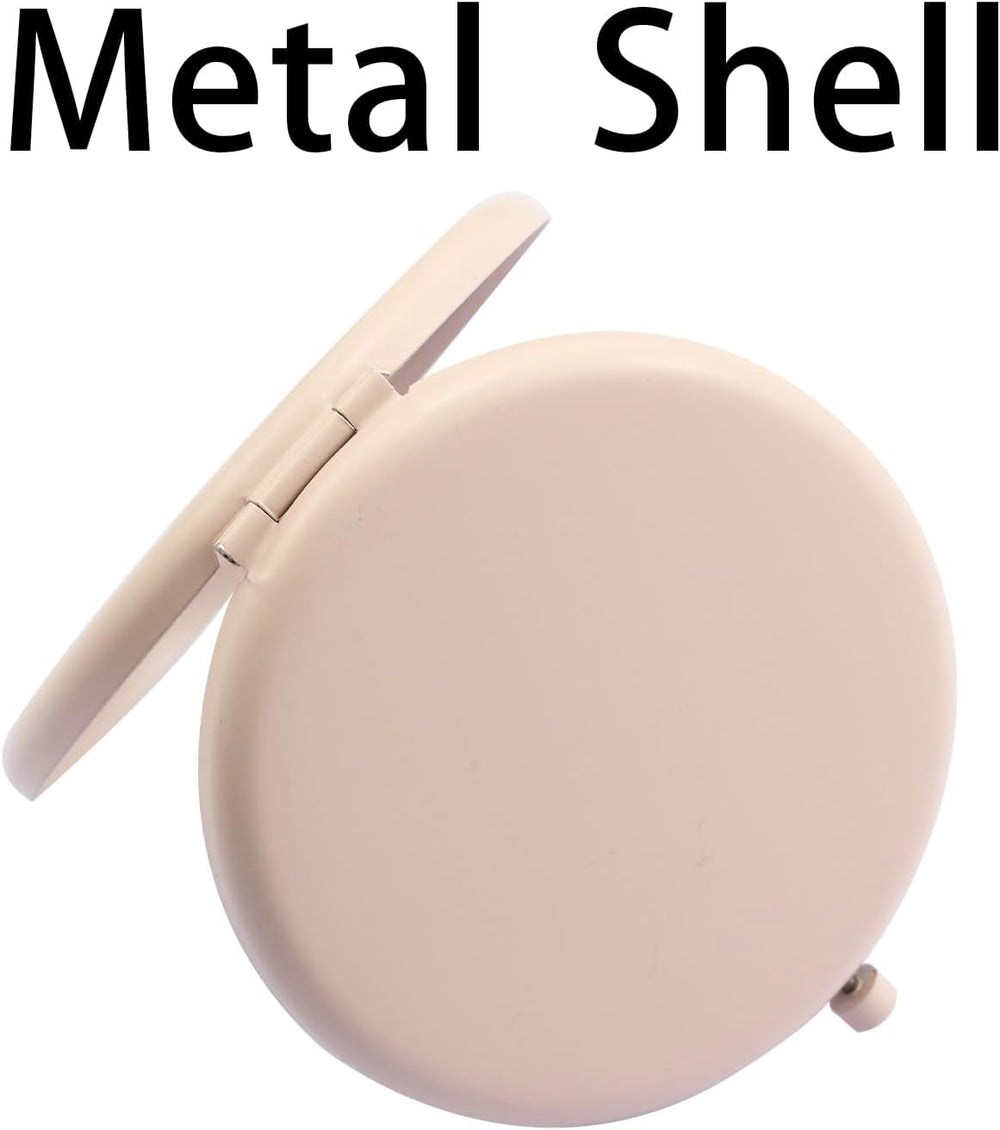 Compact Mirror for Purse, Metal Round Shell, Double-Sided 1X/12X Magnifying, ...
