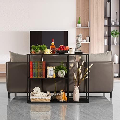 HDANI Console Table, Narrow Entryway Table, 3 Tier Metal Hallway Table, 11.8&...