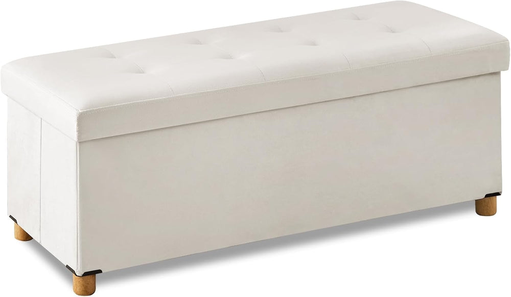 BRIAN & DANY 43 Inches Folding Storage Ottoman Bench, Ottoman with Storag...