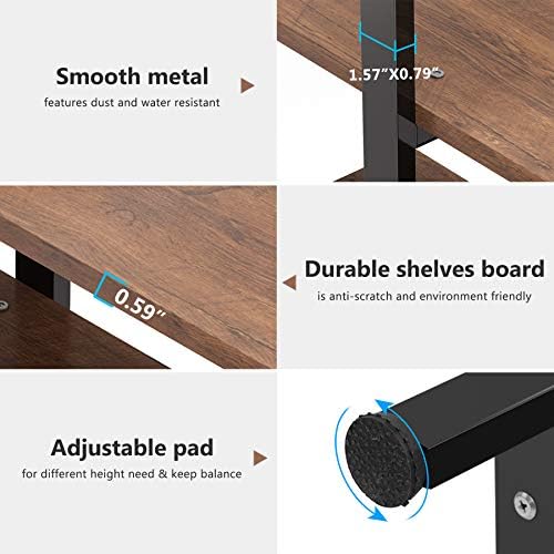 Tribesigns 5-Tier Bookshelf, Vintage Industrial Style Bookcase 72 H x 12 W x ...