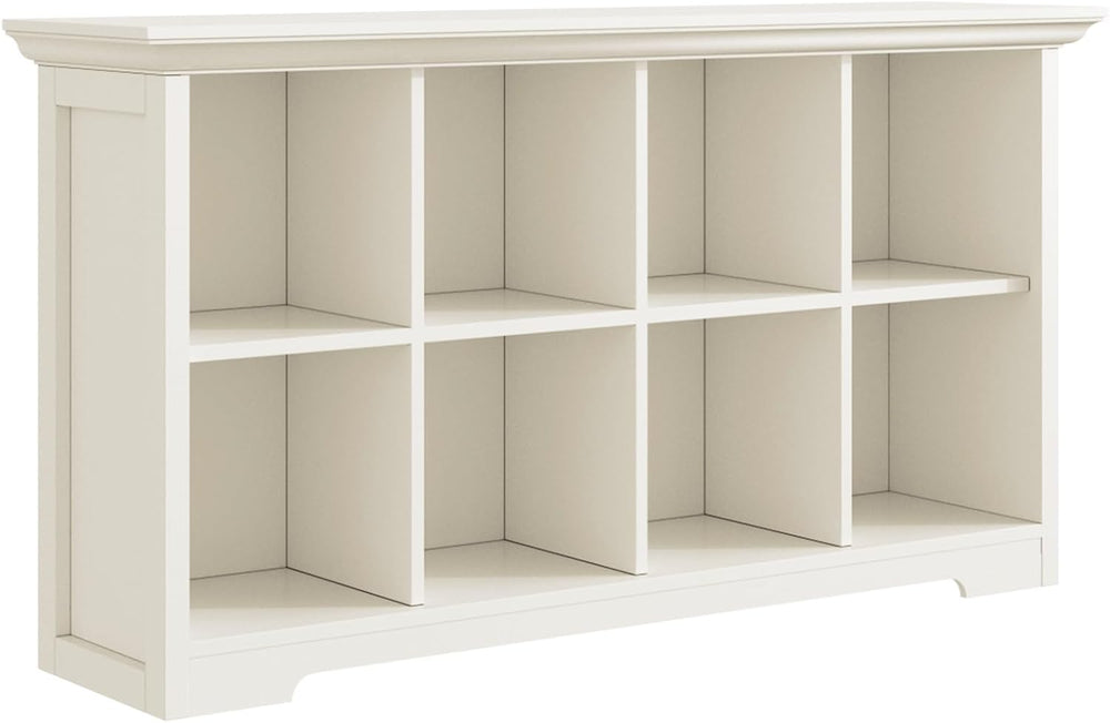 OSCHF 8-Cube Open Bookcase with Base, 2-Tier Low Cabinet, White