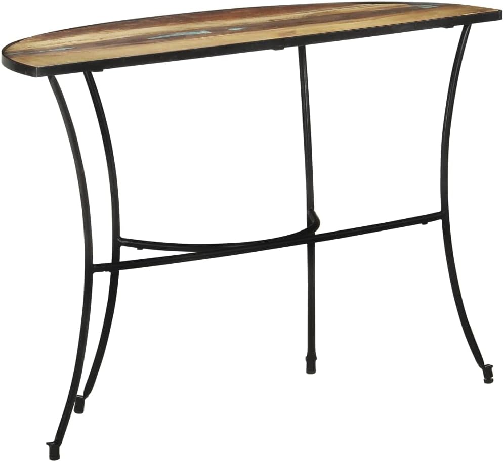Side Table Mixed Color Finish Solid Reclaimed Wood Medium Durable Living Room...